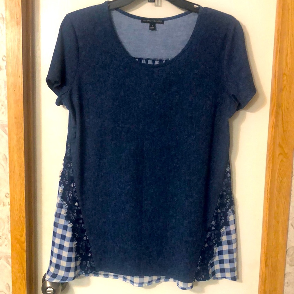 Blue and white shirt